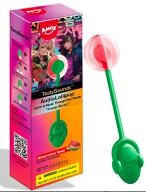 Amos Tasty Sound Music Lollipop K-Pop Watermelon 6ct